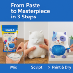 NARA Paper Mache Powder with Glue Included Extra Soft - Air Dry Paper Pulp for DIY Craft - 100g - Image 3