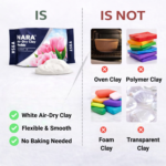 NARA Air-Dry Clay Flexible 250g, White Modelling Clay, No Oven or Kiln Needed, Fast Drying Clay for Art, Craft, Sculpting, DIY & Painting Projects - Image 4