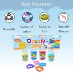 Kiddy Clay 4 Colours Modelling Dough Set - 100g Each - 4 Tubs, 4 Fun Shape Cutters, Soft, Air-Drying Clay for Creative Crafting, Packed in Sleeve Pack, Ideal for Arts, Crafts & DIY Projects - 400g - Image 4