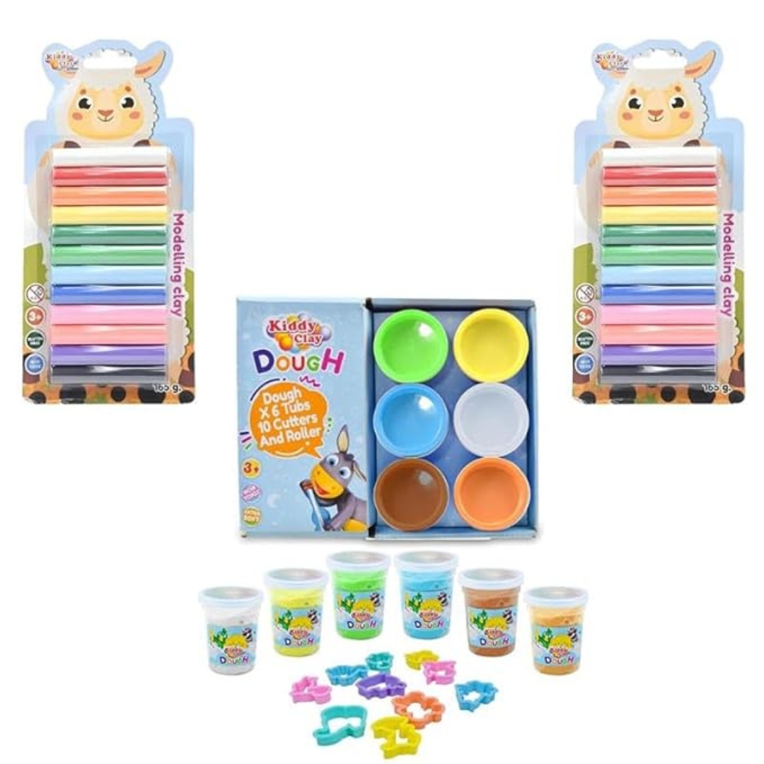 1 Kiddy Clay Combo Pack of 3 – Color Dough Set with 6 Tubs - Image 1