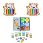 Kiddy Clay Combo Pack of 3 – Includes 6-Color Dough Set with 6 Tubs, 10 Shape Cutters & 2 x 12- Clay Round Stick Sets (200g Each) – Ideal Gift for Kids, Soft Clay for Arts, Crafts & DIY Creativity