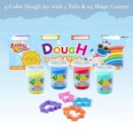 Kiddy Clay Combo Pack of 3 – 4 Tubs x 100g Modelling Dough with 4 Shape Cutters & 200g Round Clay Sticks with 5 Cutters & Roller – Soft, Soft Clay for Creative DIY Projects, Arts & Crafts - Image 2