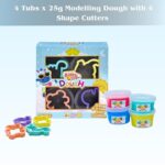 Kiddy Clay 4 Colours Modelling Dough Set - 25g Each - 4 Tubs, 4 Fun Shape Cutters, Soft, Air-Drying Clay for Creative Crafting, Packed in Paper Box, Ideal for Arts, Crafts & DIY Projects - 100g - Image 3