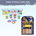 Kiddy Clay Combo Pack of 3 – 4 Tubs x 100g Modelling Dough with 4 Shape Cutters & 150g Round Clay Sticks with 4 Cutters & Roller – Soft, Soft Clay for Creative DIY Projects, Arts & Crafts - Image 3