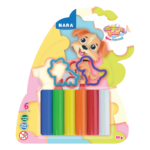 6 Vibrant colour Modelling & Sculpting Clay (50 g.) + 2 Cutter - Reusable DIY Art & Crafts, Children Soft Clay, Ideal Gift for Kids