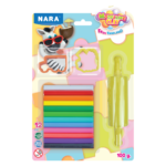 12 Vibrant colour Modelling & Sculpting Clay (100 g.) + 2 Cutter + 1 Roller - Reusable DIY Art & Crafts, Children Soft Clay, Ideal Gift for Kids