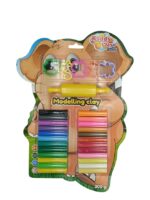 Pack of 24 Modelling & Sculpting Clay (300 g.) & 5 Cutters and Roller in Blister Card, Colourful Reusable DIY Soft, Colourful Reusable DIY Soft Clay, Creative Art & Crafts, Ideal Gift for Kids